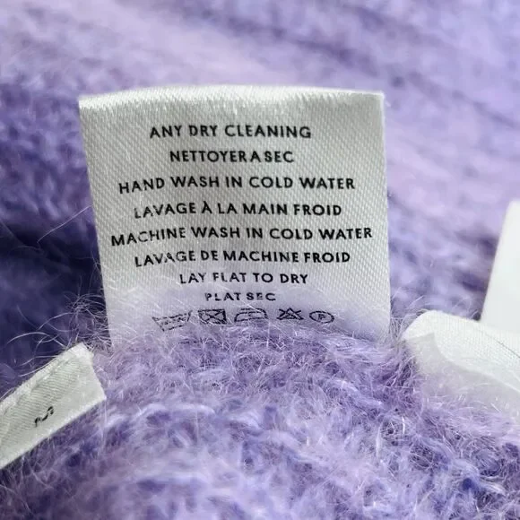 Naadam Mohair‎ Wool Blend Cardigan Sweater Size M Purple - Picture 10 of 10
